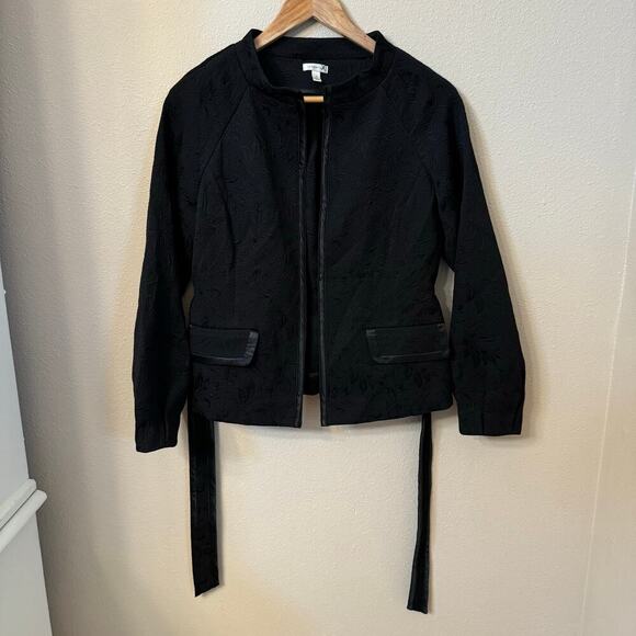 Semantiks Textured Jacquard Blazer Belted Jacket Women's sz S Elegant Old Money - Picture 4 of 14